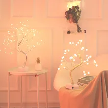 LED 야간 조명 미니 크리스마스 트리 테이블 램프, 화환 요정 스트링 라이트, 아이 선물, 가정 실내 방 장식, 크리스마스 장식