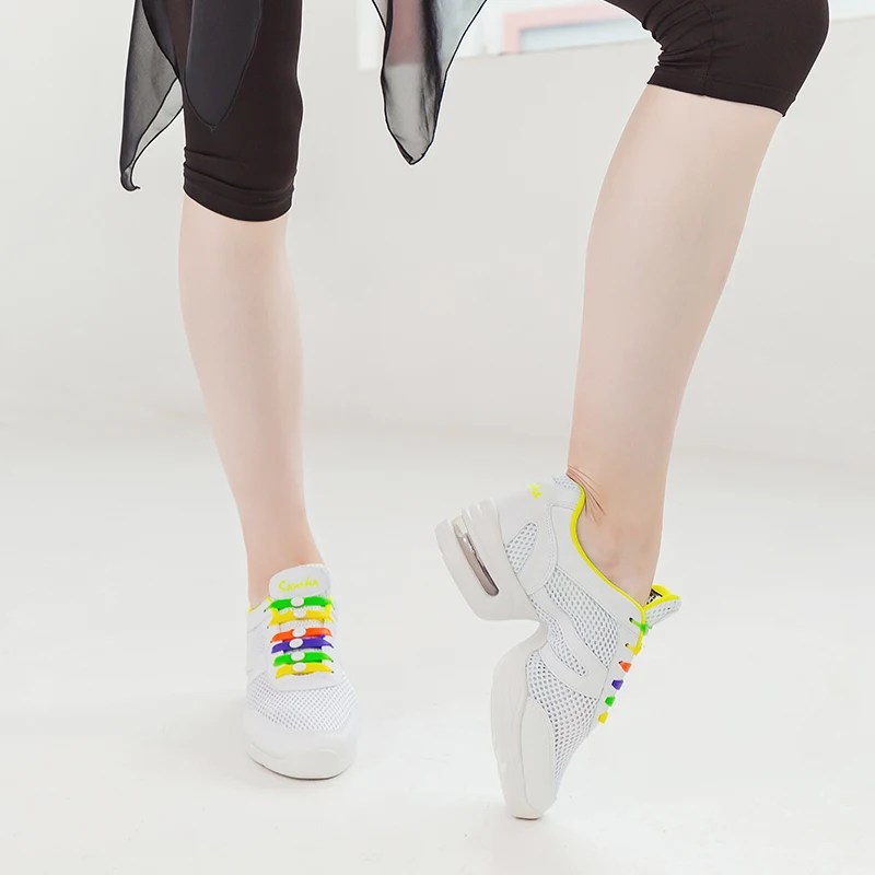 Sansha Summer Breathable Mesh Sneaker Hip Hop Salsa Dance New Colorful Silicone Buckles Sport Shoes H131M 5