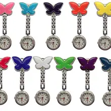 10 шт./лот Бабочка Дизайн форма унисекс для женщин дамы медсестры карманные часы доктор спецодежда медицинская Висячие Клип повесить кварцевые часы