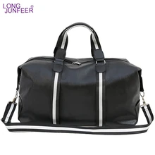 LONGJUNFEER большая, вместительная, Черная Мужская и женская сумка из искусственной кожи для путешествий, мужские багажные сумки, женская большая сумка на плечо, чемодан, сумки ZL113