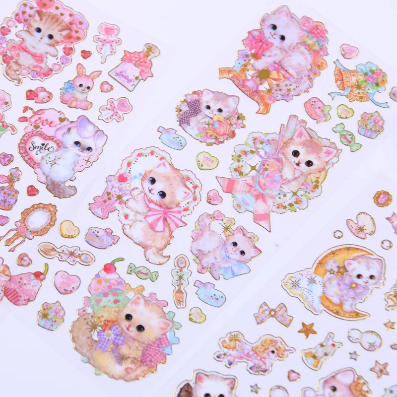 1 шт/1 лот Kawaii канцелярские наклейки мультфильм Кот дневник декоративные