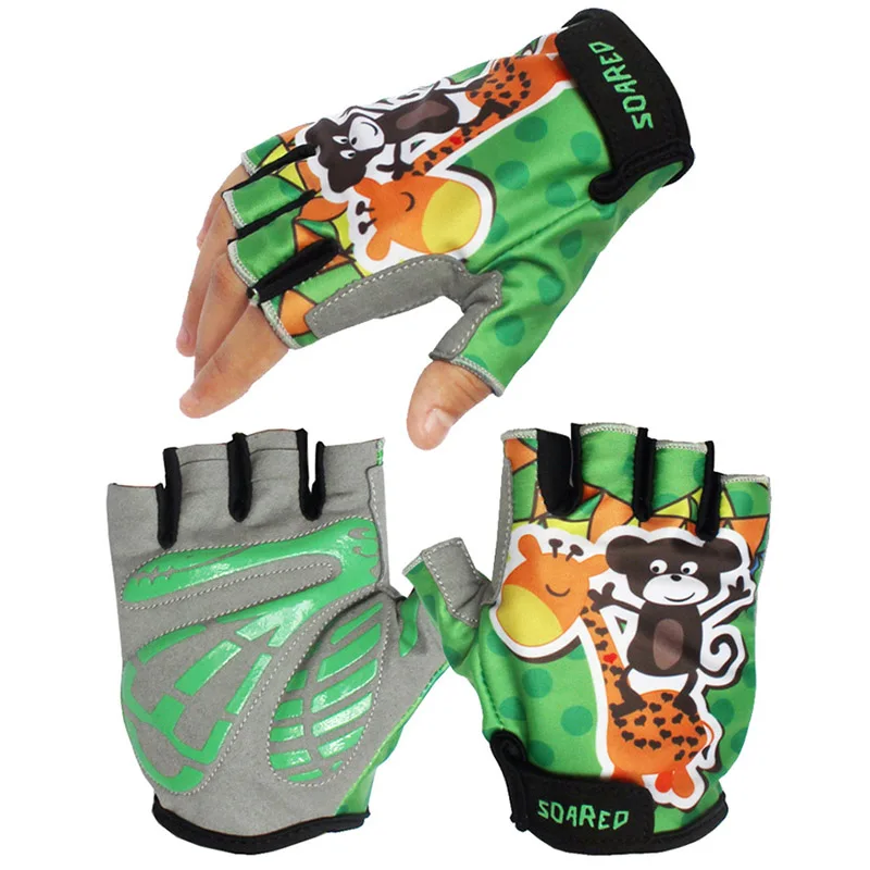 1 пара детских велосипедных перчаток, полупальцевые Нескользящие велосипедные перчатки для горного велосипеда, дорожного горного