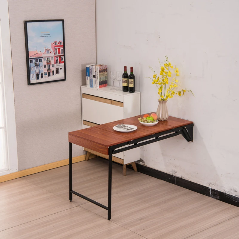 Mesa plegable montada en la pared, estante de almacenamiento flotante, mesa  de comedor de hojas caídas, escritorio pequeño de madera para oficina,  hogar y cocina - AliExpress