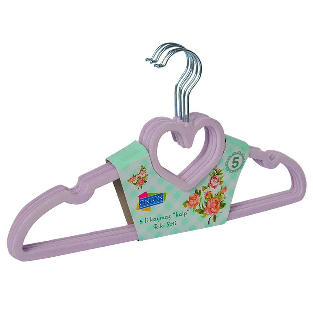 10pcs Multifunctional Non-Slip Ultra-Thin 360 Degree Swivel Flocked Adult Clothes Drying Rack Heart Tie Bar Heart-shaped Hanger