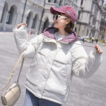 

2019 New Winter Jacket Cotton-padded Women's Short-style Candy Colors Thickened Bread Wear Loose Bf Cold-proof Down Cotton Coat