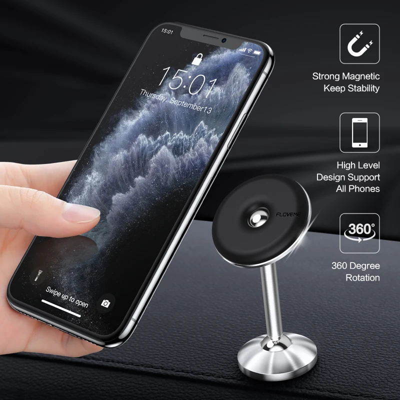 FLOVEME Magnetische Auto Telefon Halter Langen Abschnitt Für iPhone 11 7 8 X Armaturenbrett-halter