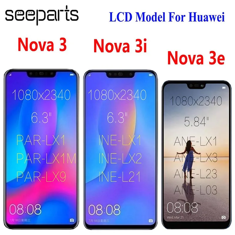 Huawei Nova 3 ЖК-дисплей сенсорный экран PAR LX1 LX9 Nova 3i ЖК-дисплей INE LX2 L21 Nova 3e дисплей ANE LX3 L23 экран Nova3 Замена