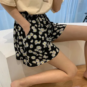 

Women's Shorts Daisy Floral Print High Waist Leg Shorts Seaside Beach Vacation
