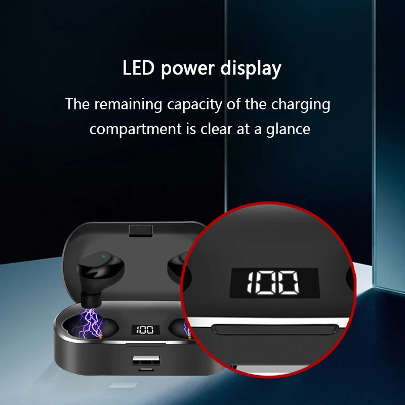 Touch 5.0 Bluetooth Earphone Stereo Wireless Earphones IPX7 Waterproof Sport Headphone With 3000mAh Power Bank (2)