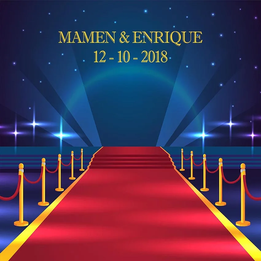 8x8FT Beautiful Red Carpet Grand Entrance Blue Rainbow Sparkle Spots Custom Photo Background Backdrop Vinyl 240cm X | Электроника