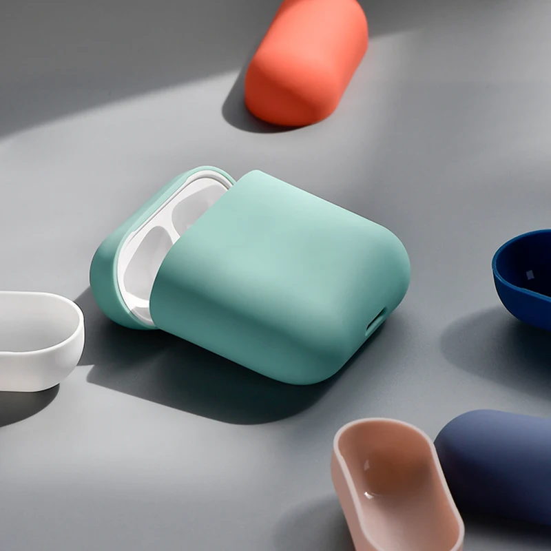 Цветные мягкие силиконовые чехлы для Apple Airpods 1/2 защитный чехол беспроводных