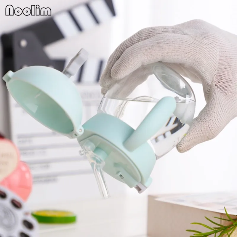 Creative Star Children Straw Cup Water Bottle With Straw Baby Kids Drinking Water Milk Bottle With Handle Training Cup Drinkware