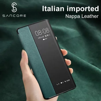 

SanCore for HUAWEI MATE 20 30/pro Phone Case Leather Nappa full Flip Business Premium Cellphone Shell Business Luxury Cowhide