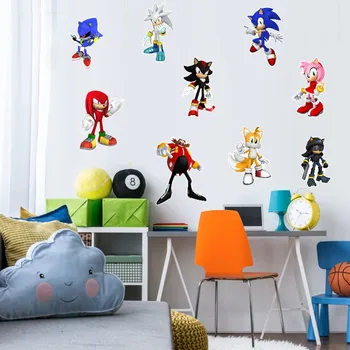 

PVC Cartoon Wall Stickers Sonics Game Stickers Hedgehog Wall Paper Sticker Decals Art Kid Bedroom Door Dormitory DIY Decoration