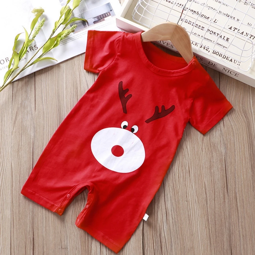 2021 Baby Summer New Boy Clothes Newborn Cartoon Girl Short Sleeve Boxer Jumpsuit 0-24 Months Cute Girl Jumpsuit Baby Bodysuits cheap