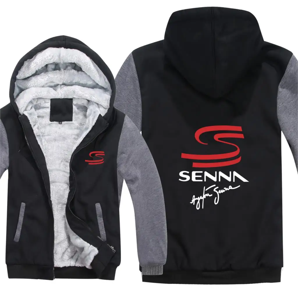 Ayrton Senna, толстовки, куртка, Мужское пальто, зимняя, мужская, повседневная, шерстяная подкладка, флис, утолщенная, Ayrton Senna, толстовки с капюшоном