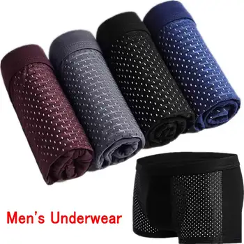 

4pcs/lot Bamboo Fiber Men's Boxer Pantie Underpant Plus Size Large Size Shorts Breathable Underwear