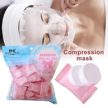 

100Pcs/LotCompressed Face Mask Paper Disposable Natural Skin Care Wrapped Masks DIY Women Make-Up Face Beauty Tool