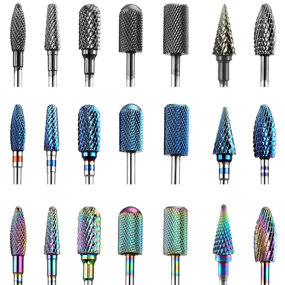 Fresas de carburo de tungsteno para manicura, accesorios rotativos para limas eléctricas para uñas