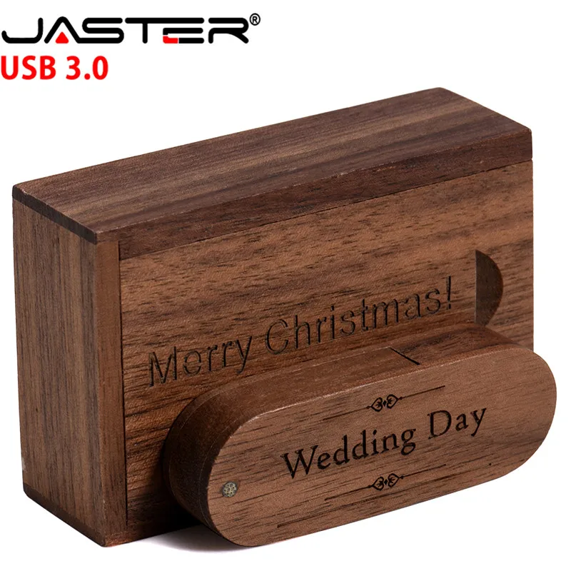 JASTER USB 3.0 LOGO Customized rotatable Wooden USB Flash Drive Pendrive Memory Stick pen drive 4GB 16GB 32GB 64GB External Stor usb flash drive flash drive
