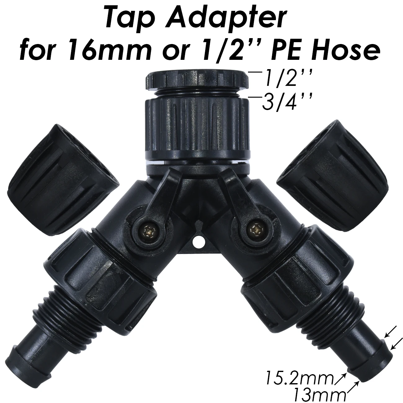 KESLA Gardens Tap Hose Splitter Adapter Connector 1/2" 3/4" to 1/4" 3/8" 1/2" 16mm 8/11mm Pipe Barb 2-Way 4-Way Tubing Tool