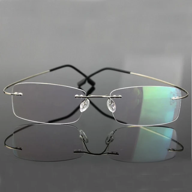 Gafas para miopía sin marco con recubrimiento ultraligero, 1,0-1,5-2,0 a-5,0, sin montura, superligeras, de acero inoxidable, hipermetropía + 1,0 + 2,0 + 4,0