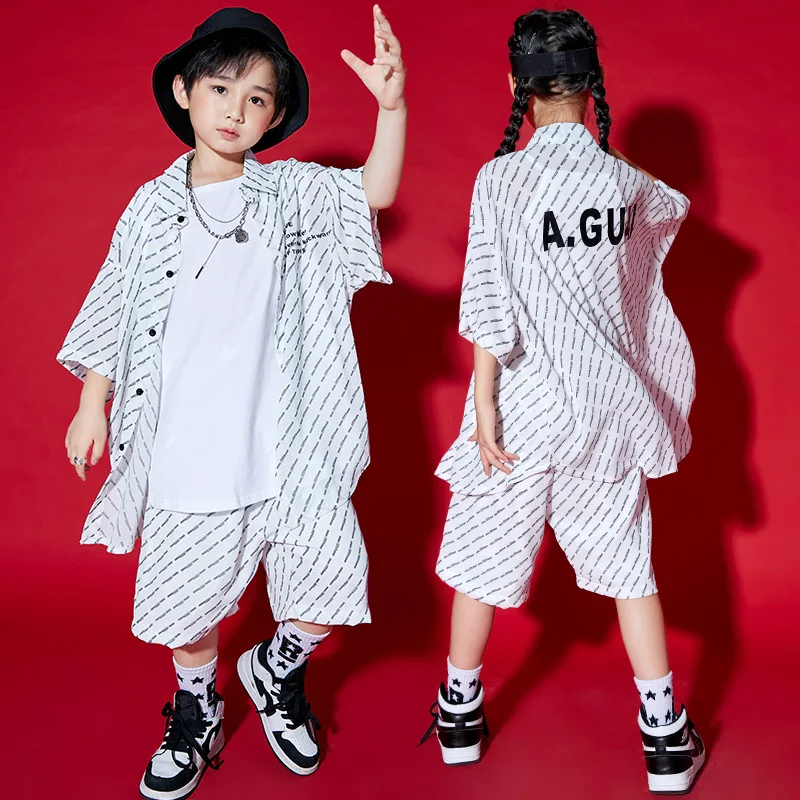 Kid Hip Hop Clothing Stripe Baseball Jersey Cardigan Shirt Top Streetwear Denim  Jeans Pants for Girl Boy Dance Costume Clothes - AliExpress