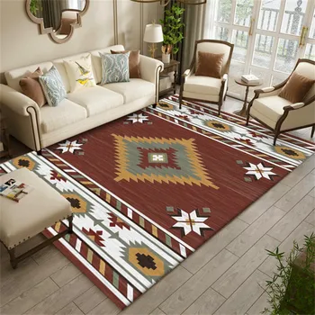 

Exquisite Rugs Brown Diamond Geometric Ethnic-Style Carpet Living Room Bedroom Bed Blanket Bathroom Kitchen Floor Mat