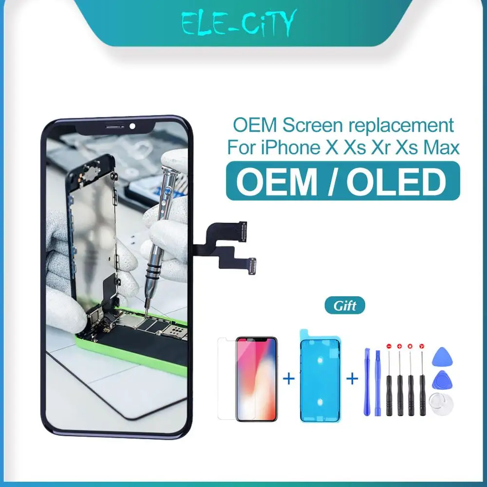 

OEM For iPhone X XS XS MAX OLED LCD Touch Screen with 3D Touch OLED Display Digitizer Assembly Replacement True Tone Supported