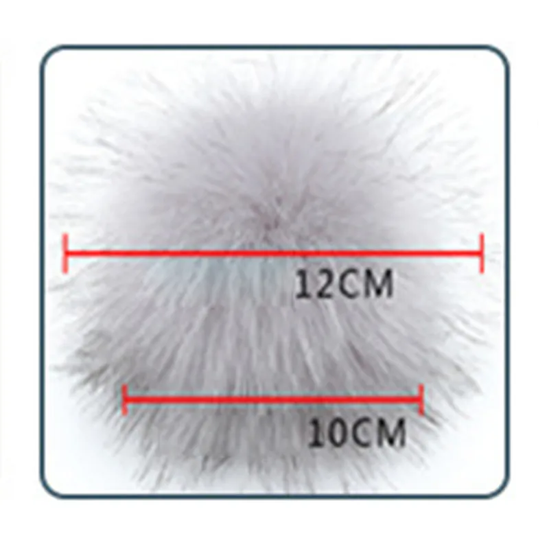 1pc/2pcs False Hairball Hat Ball Pompom 10/12/15cm Handmade Fake Fox Fur Ball Pom Pom Rubber Band Snap Button Knit Accessories