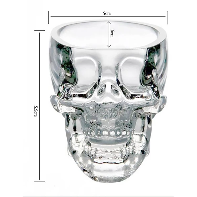 Двойной настенный стеклянный череп термостойкая 250 мл чашка с головой для виски вино для водки, пива винный бар кружка для питья подарок на Хэллоуин