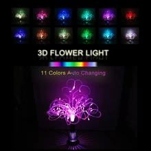 5 Вт Светодиодный светильник из оптоволокна Цветок многоцветный светодиодный оптоволоконный свет подставка ночник лампа для украшения интерьера центральный