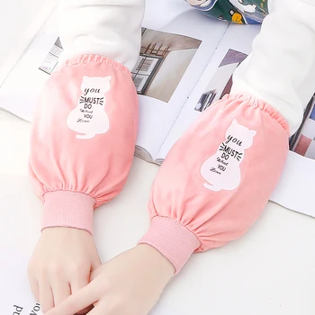 

Korean version of the cute cartoon flannelette cuff short female adult child home office antifouling clean sleeve man