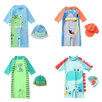 

Cartoon Summer Children Swimsuit Baby Boy Swimming Suit Dinosaur Shark One Piece Toddler Kids Swimming Costume Bathing Suit