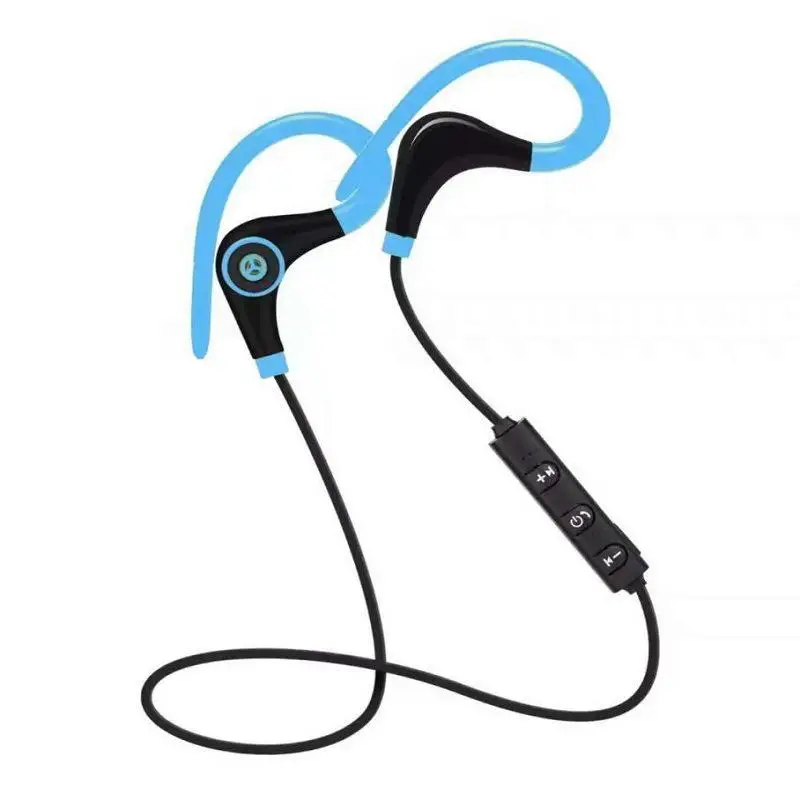 BT-1, спортивные беспроводные Bluetooth наушники, наушники с громкой связью, 4,1, стерео, ушные крючки, двойные уши, гарнитура, наушники с микрофоном - Цвет: Синий