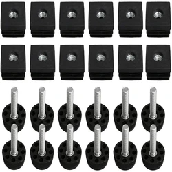 12 PcsNegro Bouchon En Plastique En Con Rosca M8 Par Muebles De Silla Y Piernas, Plug In Prise Pour Tube Carré 