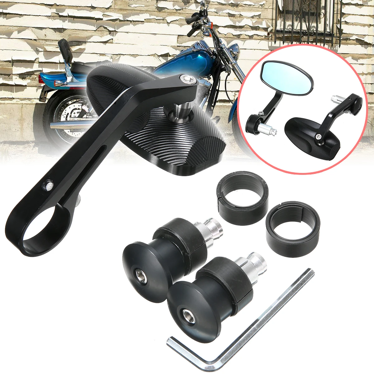 For Triumph Speed Triple 2pcs CNC Motorcycle Bar End Rearview Side Mirror Balck Aluminium Mayitr