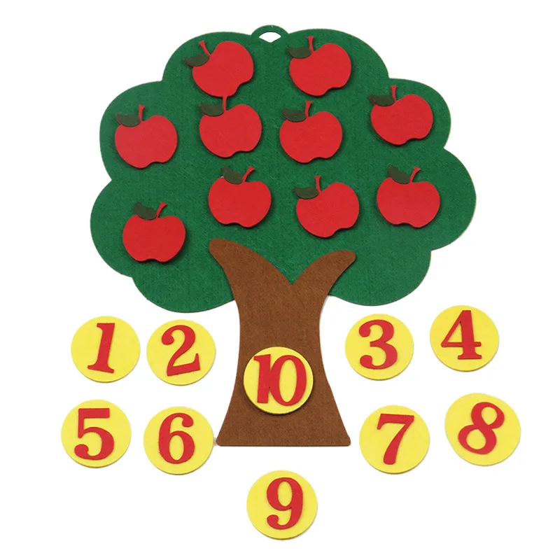 1 Montessori Teaching Aids Apple Trees Math Toys Teaching Kindergarten manual DIY Weave Cloth Early Learning Education Toys - Цвет: 1
