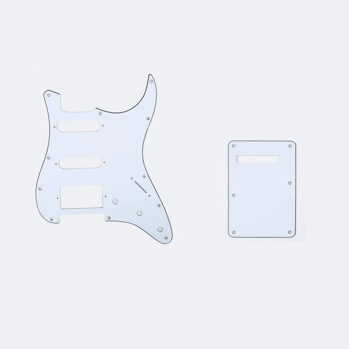 Musiclily SSH 11 Отверстие Страт гитары накладку и бэкплейт набор для Fender США/мексиканский стандарт Страт Стиль, 3Ply белый
