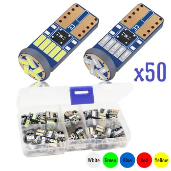 

50pcs Wedge Side Light T10 Canbus 15 SMD W5W Car Backup Signal 5-Color