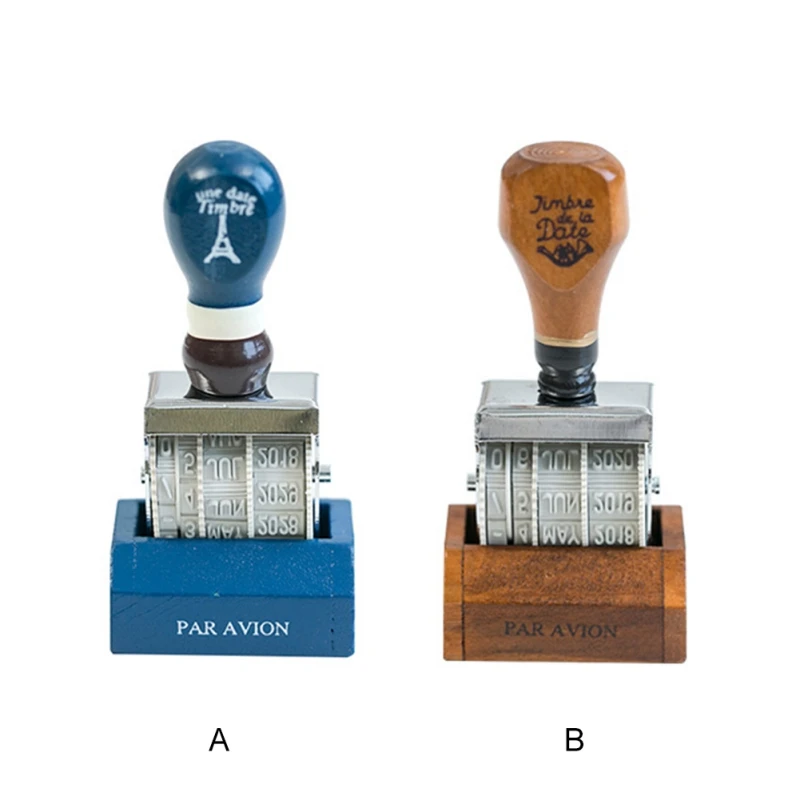 Портативный ретро Дата штамп с деревянной ручкой для письма бытовой уникальный ролик многоцелевой Штамп Дерево творчество, рукоделие, Декор