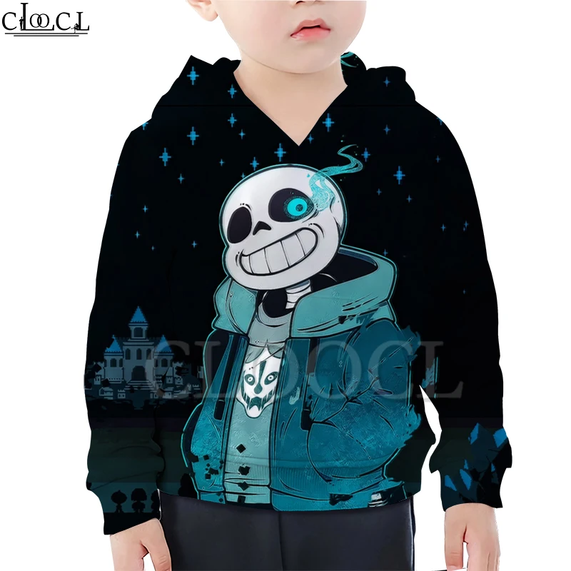 Детская толстовка с принтом Undertale Sans 3D для мальчиков и девочек одежда дочери