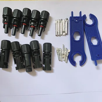 

5pair x PV T Branch parallel connection 30A 1000V Electrical PV Connector Photovoltaic 2pcs solar Panel Cable Wire Connect