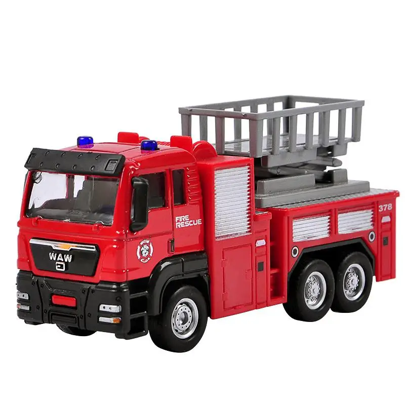 Kuulee 1:55 фрикционная металлическая модель автомобиля строительные грузовики игрушка литой автомобиль для детей подарки на день рождения/праздник - Цвет: Rescue vehicle