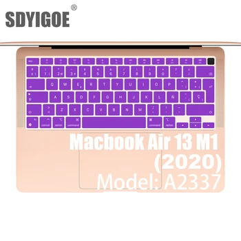 Spanish Laptop color silicone Keyboard Cover For Macbook Air 13 A2337 Protective film keyboard case For Apple Air13 M1 2020 New 1