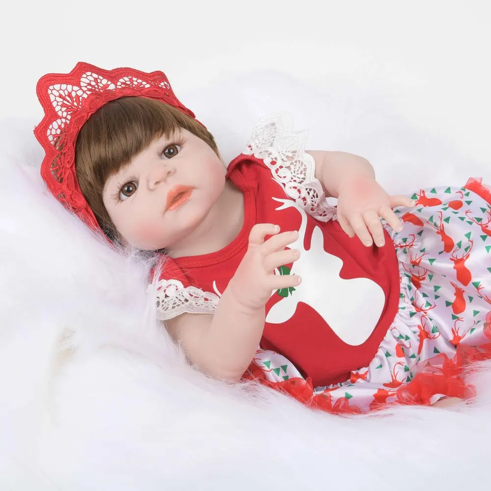 22 дюйма 55 см удивительные Bebe Reborn Детские игрушки Реалистичные мягкие полностью виниловые силиконовые тела прекрасный Playmate новорожденный кукла ребенок Рождественский подарок