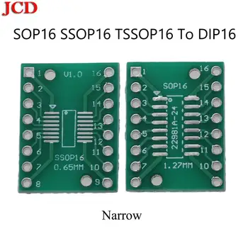 

JCD TSSOP16 SSOP16 MSOP16 SO16 SOP16 SOIC16 turn DIP16 1.27MM / 0.65MM IC adapter Socket / Adapter plate / PCB Wholesale Narrow