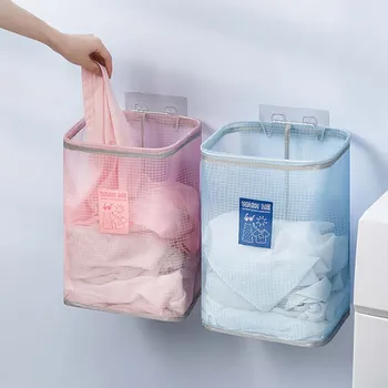 

Wall hanging Laundry Hamper Clothes Basket Washing Bag Foldable Storage Bag pink blue waterproof durable Moisture proof basket