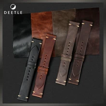 

Genuine Leather Watchbadns 20mm 22mm 24mm Dark Brown Woemn Men Cowhide Watch Band Strap Watch Accessorie