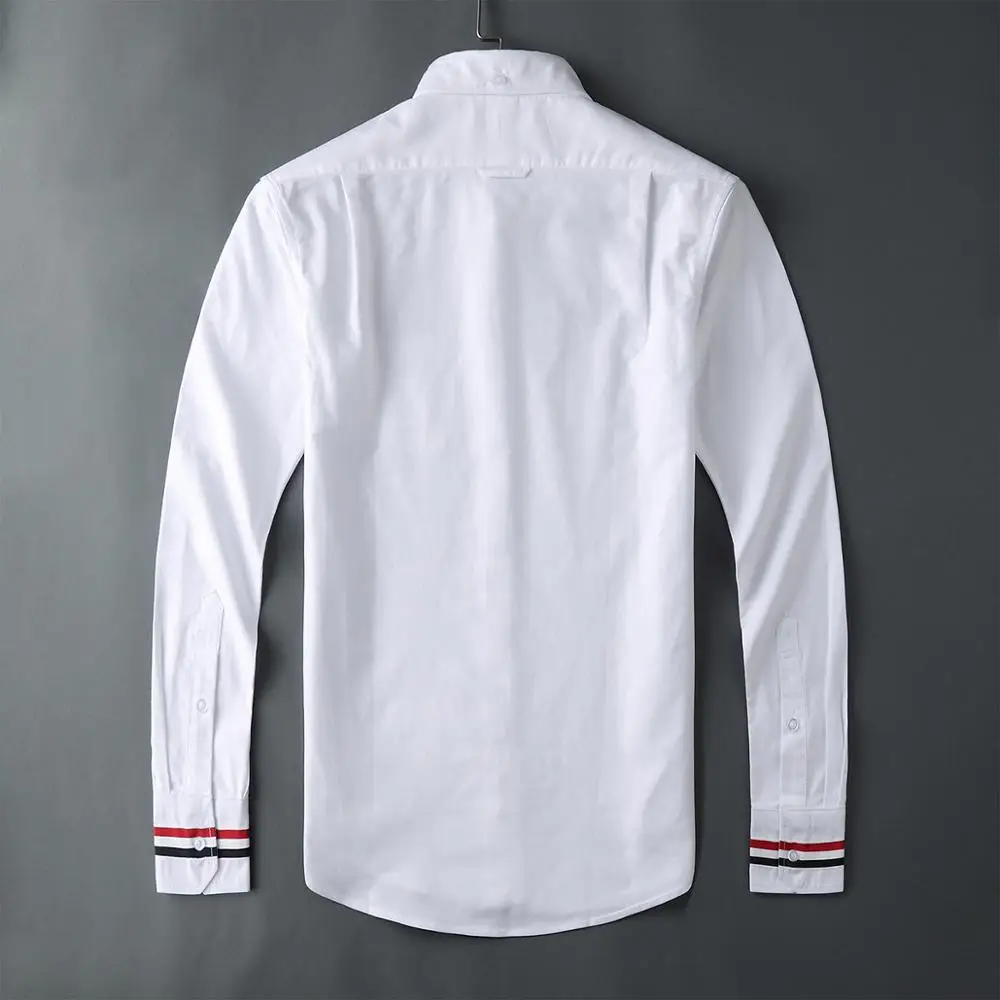 Новинка 19ss мужские оксфорды классические красочные полосатые модные хлопковые повседневные рубашки рубашка Высокое качество карман с длинными рукавами Топ M 2XL# M57
